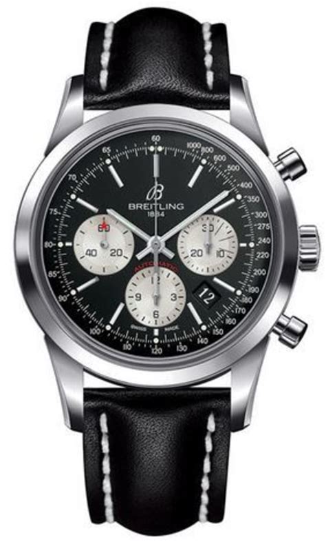 breitling transocean black strap|Breitling Transocean chronograph men's watch.